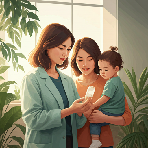 Mother using mobile app for wellness
